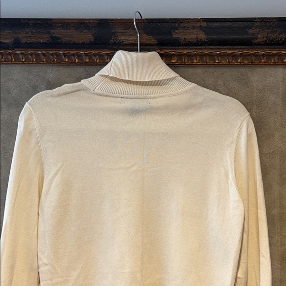 Ralph Lauren Off White Turtleneck Sweater w/ Unique Equestrian Print Front - Picture 6 of 8